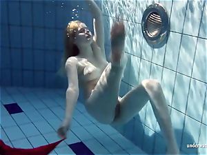super-steamy blondie Lucie French nubile in the pool