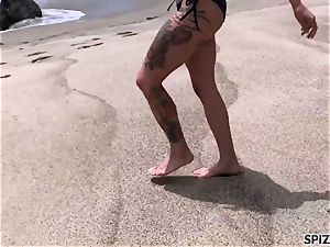 Anna Bell Peaks romping a fat manhood on the beach